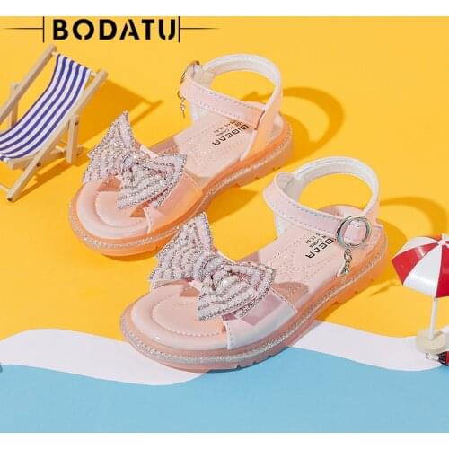 2021 Childrens Shoes Summer Girls Sandals Fashion Cute Bow Princess Sandals New Breathable Non-slip Casual Shoes Size 26-36