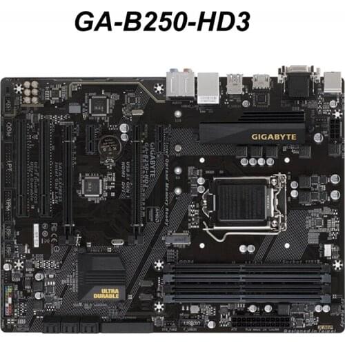 For Gigabyte GA-B250-HD3 Original Used Motherboard B250-HD3 B250 Socket LGA 1151 DDR4 USB3.0 SATA3 PCI-E3.0