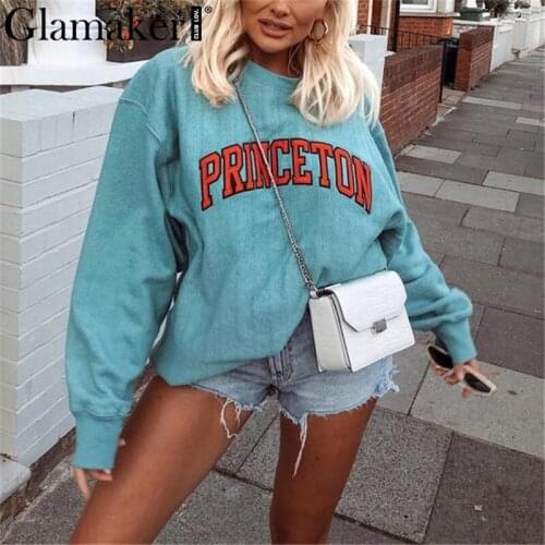 Женские толстовки с надписями Glamaker China At AliExpress