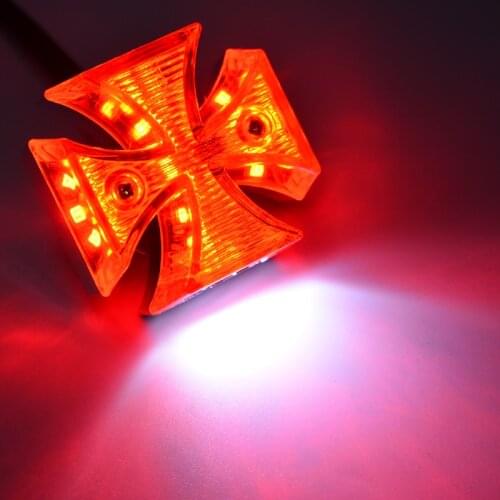 Motorcycle Integrated Lamp Modified Cross LED Rear Tail Brake License Plate Light DC 12V For Dirt Bike Choppers Quad ATV