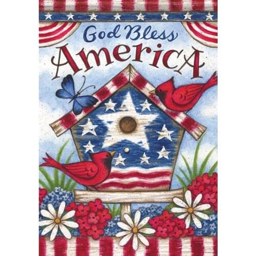 JMINE Div 5D GOD Bless America Birdhouse Bird Flower Full Diamond Painting cross stitch kits art Animal 3D paint by diamonds