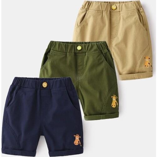 Summer Cartoon Pants Lovely Giraffe Five-point Pants Print City Boys Short Panties Gentleman Casual Home Wear Kids Clothes 2022