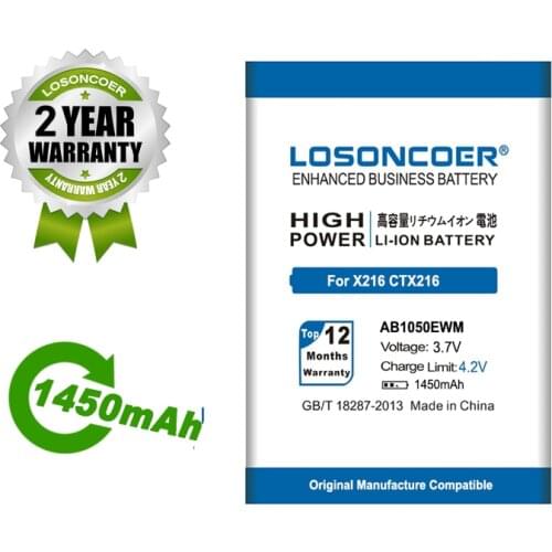 LOSONCOER Battery 1450mAh AB1050EWM Battery for PHILIPS Xenium X216 CTX216 Battery