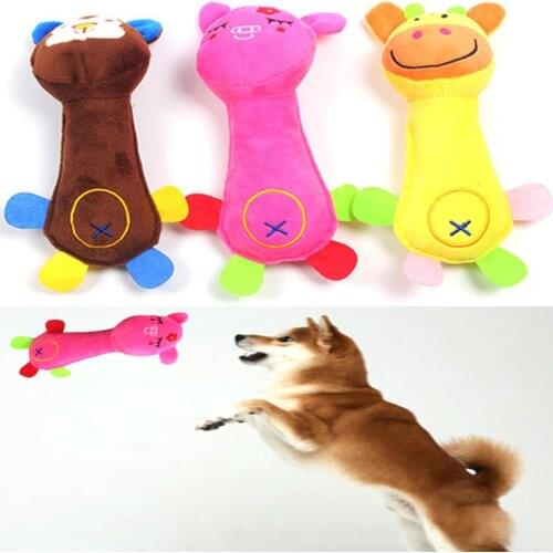 Cute Cartoon Pet Dog Cat Plush toy Squeak Toy Sound Dog Toy Funny Fleece Durability Chew toy Molar Toy All Pets Monkey Deer Pig