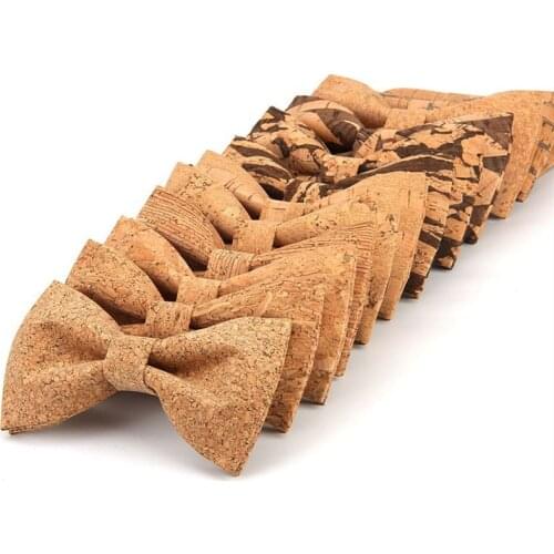 Fashion Corkwood Bow Ties For Men Party Wedding Neckwear Accessories Novelty Handmade Solid Good Wood Bowtie Cravat