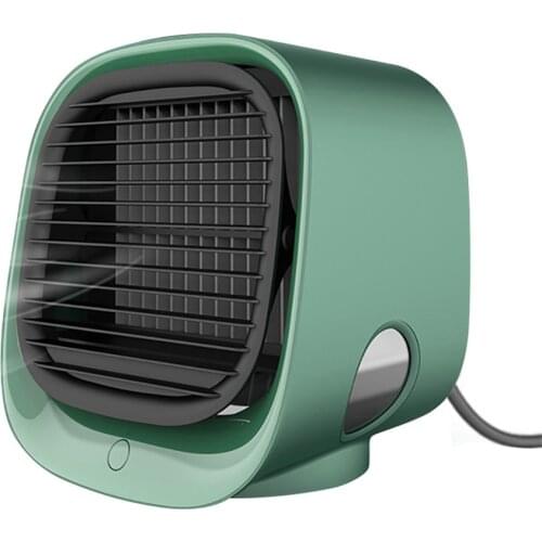 Desktop Fans Mini Portable Air Conditioning Silent 3 Speed Home Office USB Leaf Cooling Fan with Humidify Mute Cooler Air Travel