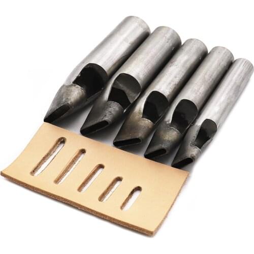 1pc Handmade Leather DIY Tools One Flat Shape Hole Punch Round Cutter Belt Strap Edge Punch 3 MM - 12 MM High Carbon Steel