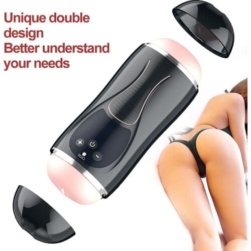 Vagina Real Pussy Dual Head masturbator Cup Oral sex Deep Throat 18+ Male Penis Stimulation Blowjob Machine Adult Goods For Men