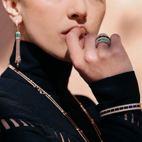 Brand Luxury Gorgeous Sparkling Drop Pendant Necklace Earrings PARTY Cubic Zircon Crystal CZ aretes de mujer modernos ethiopian