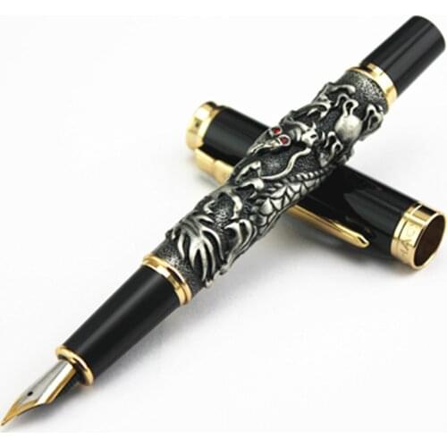 Luxury Gift Pen Jinhao Dragon Fountain Pen 0.5mm Metal Ink Pens Office Supplies Free Shipping