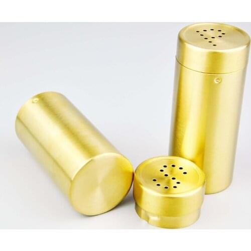 Salt And Pepper Shakers Stainless Steel Set Of 2 Gold Spice Box Dispenser Jar GXMA