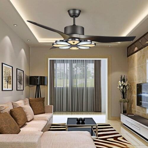 52 Inch led ceiling fan lamp Creative modern fan lamp copper American living room dining room For Home Ventilador