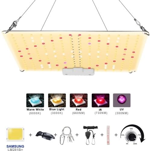 600W LED Grow Light With Samsung Diode Full Spectrum Silent Quantum Board, Used for Indoor Greenhouse Tent Hydroponic Plant