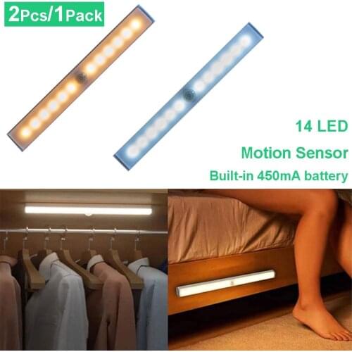 LED Motion Sensor Wireless Cabinet light Night Lights Built-in 450mA battery for Bedroom Wall Staircase Closet Room Aisle