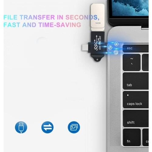 Universal 2-in-1 Mini Type C Female to USB 3.0 Male USB-C OTG Adapter Connector for Mobile Phone 3.42cm x 1.45cm x 0.69cm