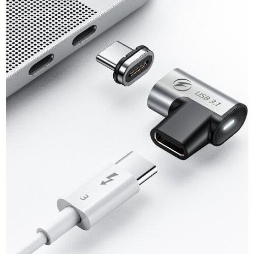 ANMONE USB Type C 3.1 Adapter 90 Degree 24pin PD100W Connector For Macbook Samsung USB Cable Converter 4K 10Gbs Data Cable