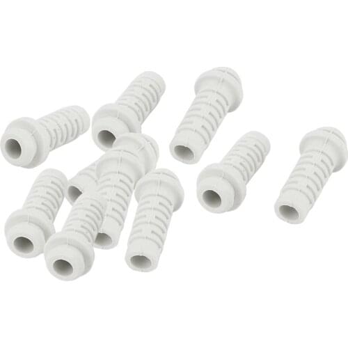 UXCELL 10Pcs/lot 15# 5mm Inner Dia White Rubber Strain Relief Cord Boot Protector Cable Sleeve Core Protector Relief Boot