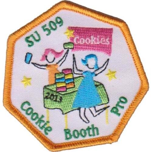 Embroidery Cookie Badge Made by Twill with Merrow Border and PVC Customized Designs are Accepted MOQ50pcs for MOQ Free Shipping