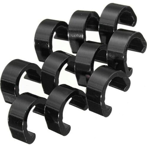 10 pcs/lot MTB Bike Brake Cable/Derailleur Line Case Aluminum Alloy C-Shape Buckle Clasps Bicycle C Clips Outdoor Cycling Parts