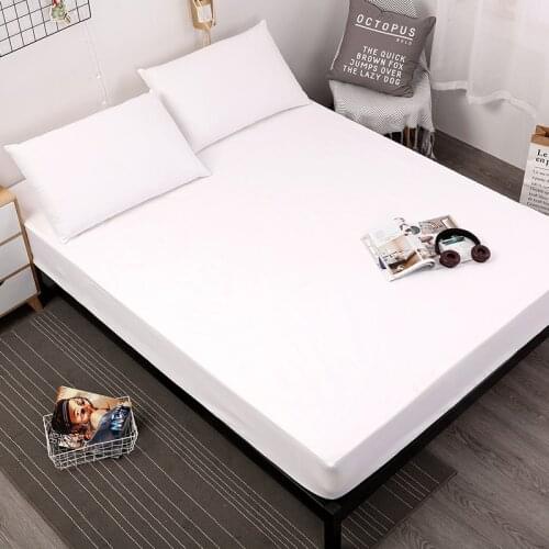 100% Waterproof Solid Mattress Protector Mattress Cover Protection Pad Mattress Topper with Rubber Band
