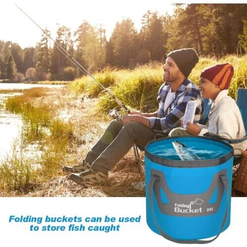 20L Water Bucket Foldable Water Container Waterproof Portable Fishing Barrel Pail Outdoor Camping PVC Bucket Water Storage Bag