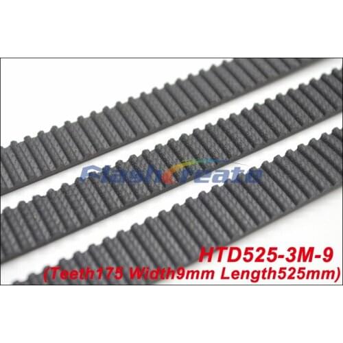 5pcs HTD3M belt 525 3M 9 Length=525mm Width=9mm Teeth=175 3M timing belt rubber closed-loop belt 525-3M Free shipping