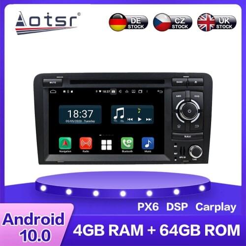 Android Car Multimedia DVD Player for Audi A3 2003-2013 NEW PX6 4+ 64GB Auto GPS Navigation Car Stereo radio DSP Carplay WIFI BT