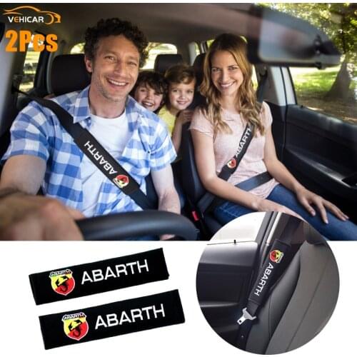 VEHICAR 2PCS Car Interior Seat Belt Protector Cover for Abarth 500 Stilo Ducato Palio Auto Accessories DIY Automotive Goods