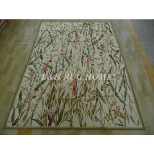 Free Shipping 6'x9' Handmade Rug, New Zealand Woolen needlepoint rug & carpet bamboo design