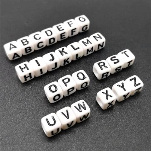 100pcs 6mm A-Z Letter Square Alphabet Beads Acrylic Beads For Jewelry Making DIY Bracelet Necklace Accessories