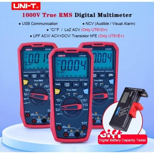 With EVA box+battery tester UT61E+/UT61B+/UT61D+ 6000-22000 Counts Digital Multimeter True RMS Auto Range DC AC 1000V Test