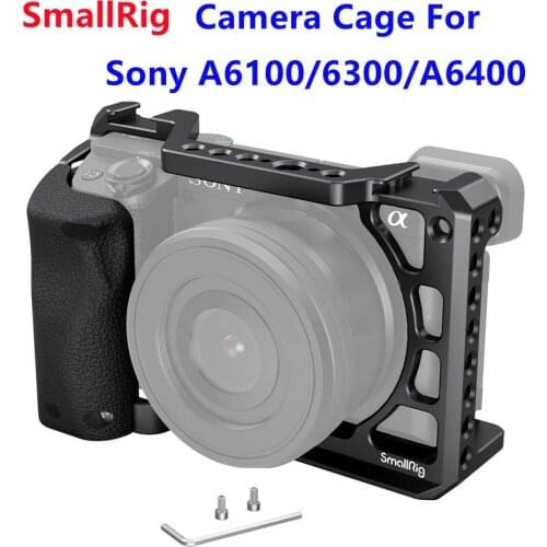 Sony A6400 camera cage Smallrig Camera 3164 with Silicone Handle Grip compatibility with A6100 6300 6400