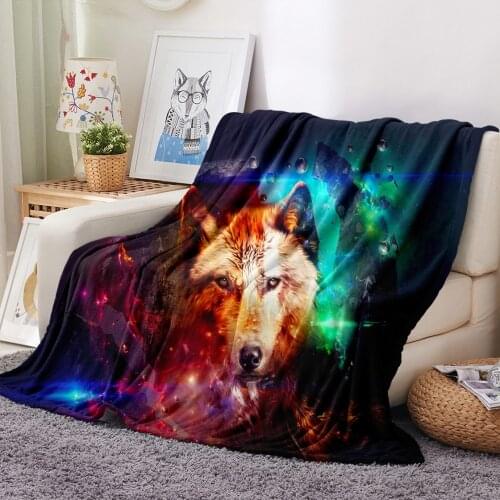 Wolf Blanket Gift for Girls Boys Teens 3D Print Animals Blanket Soft Flannel Fleece Blanket for Sofa Bed Dropshipping Bedding