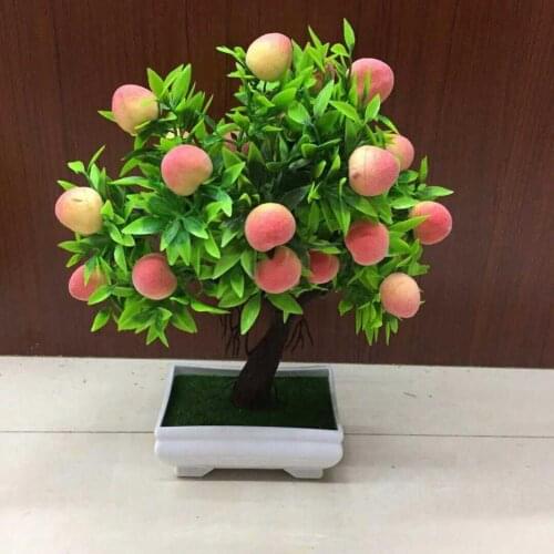 Artificial Plants Bonsai Mandarin Orange Fruit Tree Potted for Home Wedding Room Decoration Flower Hotel Party Decor Fake Potted