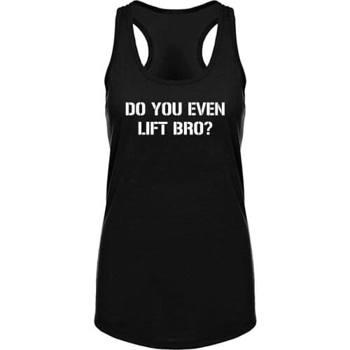 Lyprerazy Womens DO YOU EVEN LIFT BRO Gym Fitness Workout Bodybuilding Summer Funny Letter Print Black Tank Top
