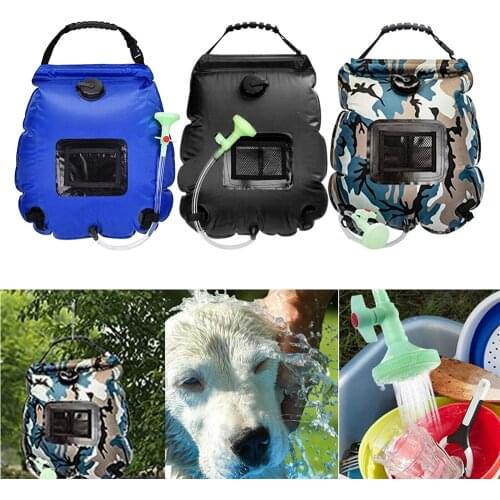 Water Bags 20l Outdoor Camping Hiking Solar Shower Bag Heating Camping Shower Climbing Hydration Bag Hose Switchable Shower Head