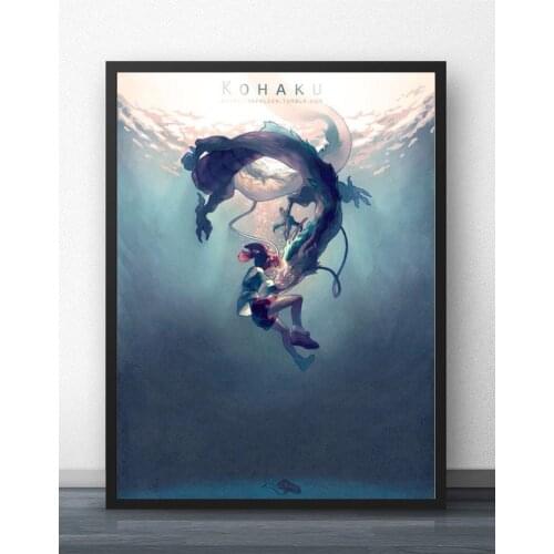 MT2899 Chihiro Haku Kohaku Hayao Miyazaki Spirited Away Poster Poster Art Poster Print Canvas Home Decor Picture Wall Print