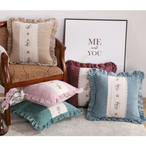 Soft Velvet Cushion Cover Embroidery Pillowcase Square Pillow Case Cojines Decor Sofa Throw Pillows Room Pillow Cover Home Decor
