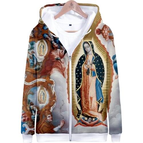 Our Lady Of Guadalupe Virgin Mary Catholic Mexico Top Quality Casual hoodies men fall hoodie sweatshirt harajuku Jacket clothes