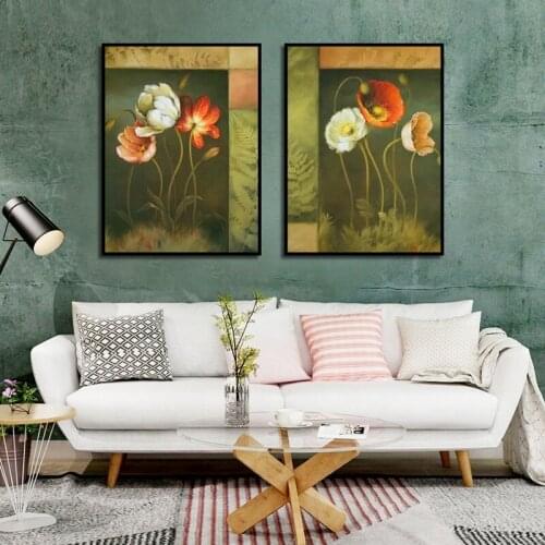 Scandinavian Style Watercolor Flower Painting Wall Art Canvas Posters Nordic Prints Decorative Picture Modern Home Decoration