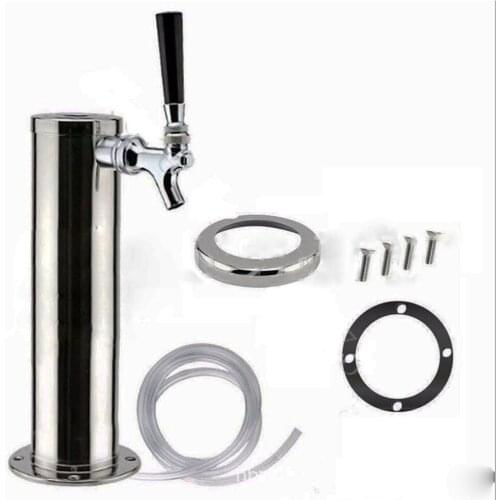 One Tap Beer Tower Single Tap/Faucet Beer Tower Stainless Steel Draft Column Bar Accessories Chromeplated