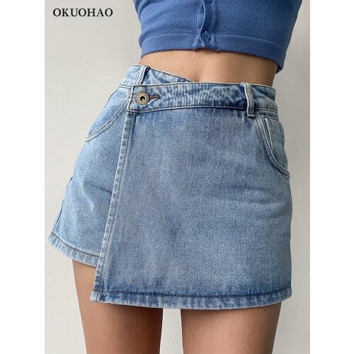 Женские юбки джинсовые Okuohao China At AliExpress