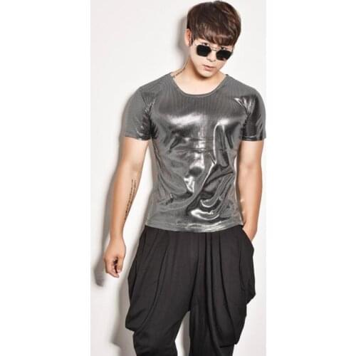 Original men vest round collar personalized singer dance stage street star style sleeveless clothing punk rock dress