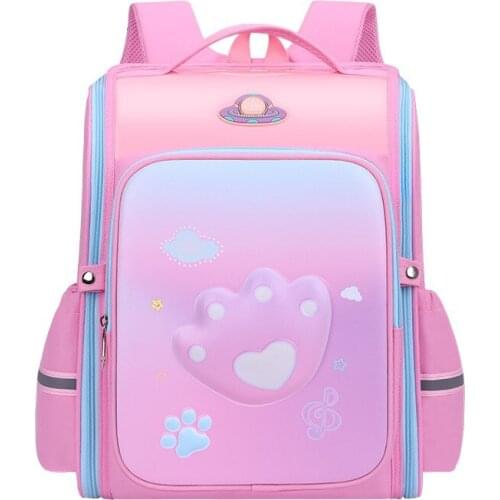 Summer 2021 Orthopedic Backpack Oxford Cloth Schoolbag For Elementary School Students Large Capacity Waterproof Backpack Mochila