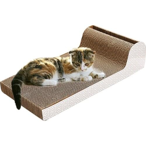 P-shaped Fun Cat Toy Sisal Scratcher Board Scratching Post Toy Soft Bed Care Pet Toys Scratching Protecting Furniture Post Toys