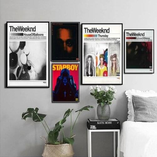 Poster Prints The Weeknd StarBoy R&B House Balloons Rap Music Album Oil Painting Canvas Wall Art Pictures Living Room Home Decor