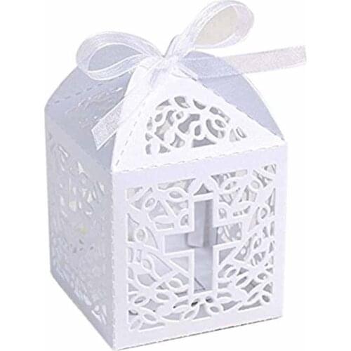 5pcs white Cross candy box gift bag Christening Baptism Baby boy girl religion church wedding First Communion decoration favor
