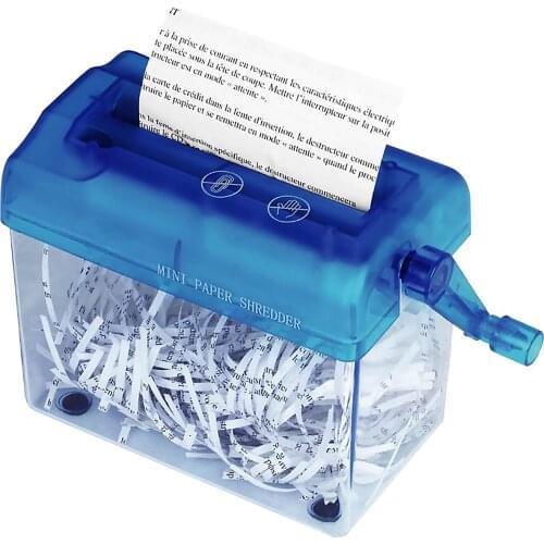 Portable Mini Manual Shredder Hand A6 Paper Documents Cutting Machine Tool Office Home Desktop Stationery Random Color