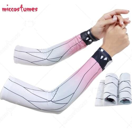 Shinobu Kochou Anime Derivative UV Sun Protection Arm Sleeves Tattoo Cover Up Cosplay Sportswear Accessory 3 Pairs Set of 3