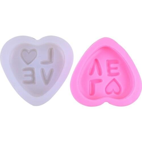Love Soap Silicone Mold Diy Letters Love Heart-Shaped Fondant Cake Decoration Candle Mold Soap Candle Making Chocolate Moulds